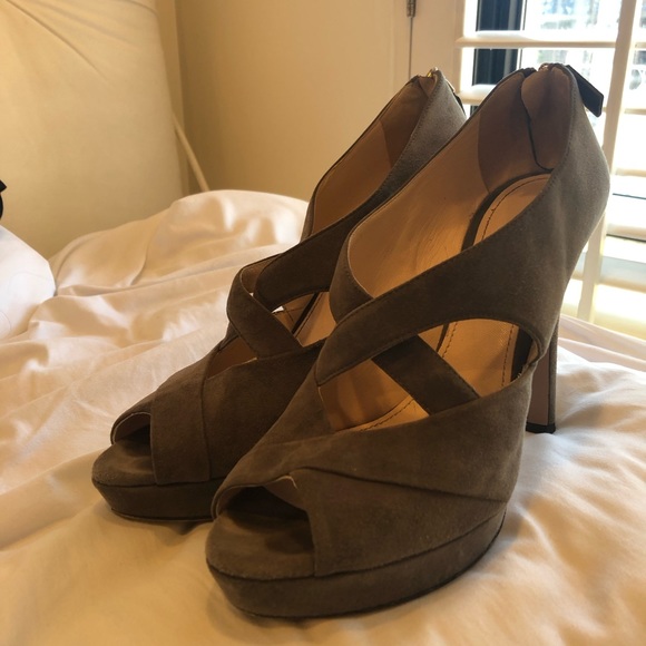 Grey suede Prada Heels - Picture 3 of 3